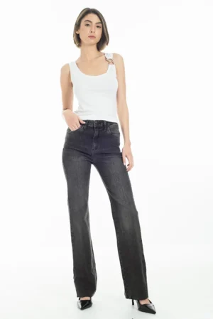 Jean Eva Split Grey