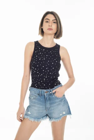 Short Queen Mid Blue Destroyed