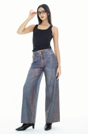 Jean Wide Leg Caiman