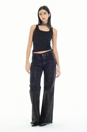 Jean Wide Leg Delta Black